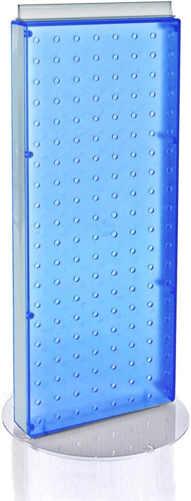 Azar 700509-BLU Pegboard Two-Sided Non-Revolving Counter Display, Blue Translucent Color