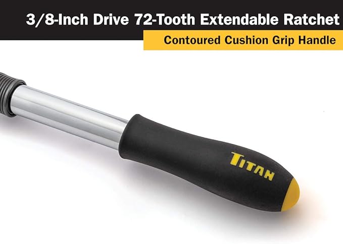 Titan 12070 3/8-Inch Drive x 8 to 12-Inch 72-Tooth Extendable Ratchet