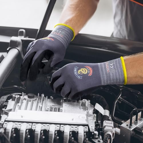 KAYGO Safety Work Gloves, MicroFoam Nitrile Coated, Men Women,KG18N