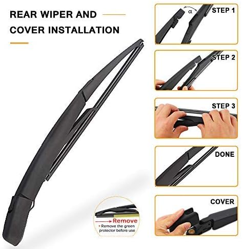 Rear Wiper Arm Blade Replacement for Nissan Rogue 2008-2013 Juke 2011-2016