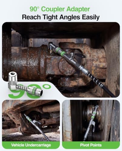 TaskStar Grease Gun Tips Kit Pro, 3-in-1 with 90° Grease Coupler, 1/8" NPT
