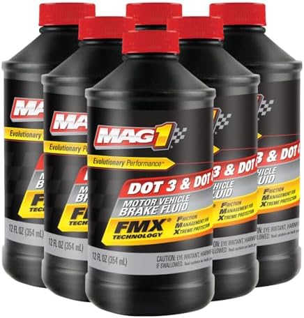 Mag 1 DOT 3 DOT4 Brake Fluid, 12 Ounces (Pack of 6)