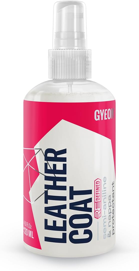 Gyeon Leather Coat Car Leather Protector Invisible Hydrophobic Ceramic Coating for Upholstery Interior UV Protection Stain Repellent Easy Dye Removal Durable Leather Shield Detailer