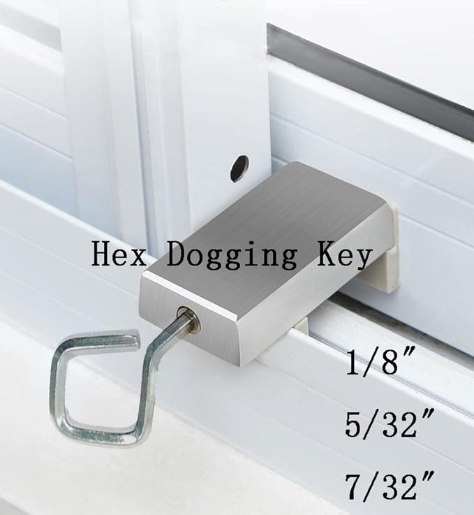 5/32" Standard Hex Dogging Key with diamond Full Loop, Key-Ring Style Dogging Key Set 5/32 Allen Wrench Key for Push Bar Door Panic Bars, Hex Socket, Solid Metal-10 Pack(Middle,black L)