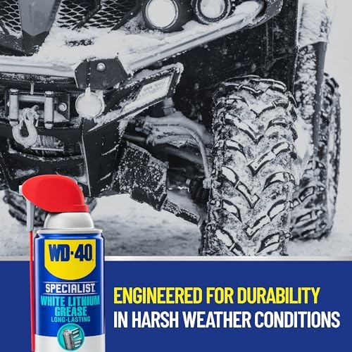 WD-40 Specialist White Lithium Grease Spray with SMART STRAW SPRAYS 2 WAYS, 10 OZ [6-Pack]
