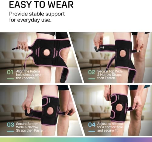 Modvel Knee Brace with Side Stabilizers & Patella Gel Pads for Pain Relief and Joint Support Breathable, Non-Slip Compression Sleeve for Men & Women, Arthritis, Meniscus, ACL Recovery