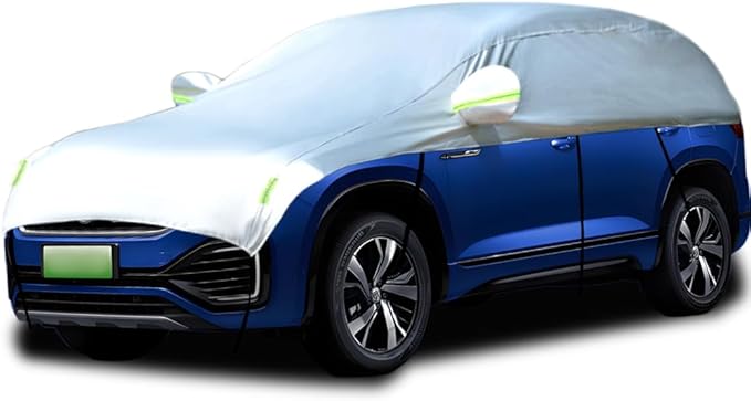 Half Car Cover Car Cover for Sunshade Half Car Body Cover Snow Cover Waterproof Universal 210D with Cotton (SUV)