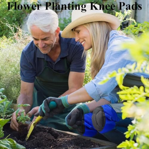 Garden Knee Pads for Women Men, Adjustable Non-Slip Straps, Blue S, 1 Pair