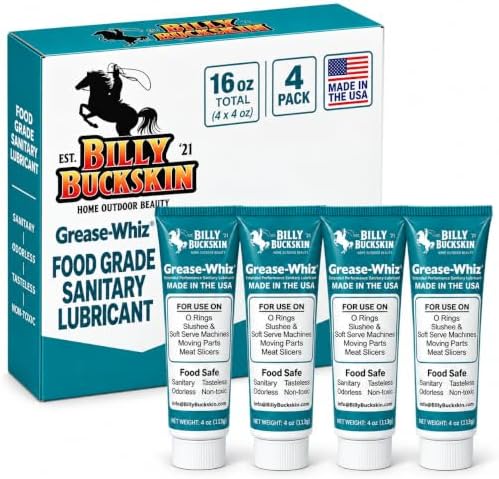 Billy Buckskin Grease-Whiz Food Grade Grease Lubricant, 4oz, 4-Pack