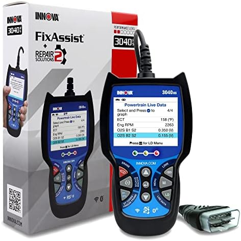INNOVA 3040RS, OBD2 Scanner, Live Data Streamer, Battery/Alt Tester, Reset Check Engine Light/Brake Light/Oil Light, Free Mechanic Recommended Fix & Parts & Est Repair Cost, Free Updates