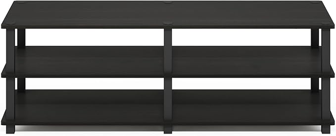 Furinno TURN-S-TUBE Shoe Rack, 3-Tier Shoe Organizer, Shoe Storage Rack with No Tools Assembly, 11.6 x 47.2 x 15.4, for Closet Entryway, Office, Garage, Espresso/Black
