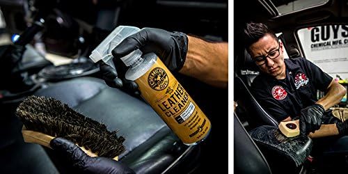 Chemical Guys Long Bristle Horse Hair Leather Cleaning Brush - Leather Brush to Gently Clean Car Interiors, Furniture, Sneakers, Boots, and More - Safe for Natural, Synthetic, Faux, and Pleather