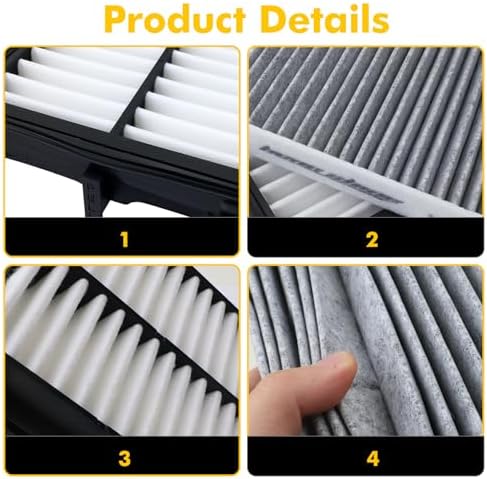 28113-L1000 97133-L1000 Cabin & Engine Air Filter with Activated Carbon Set