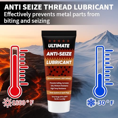 Copper Anti-Seize Thread Lubricant Spark Plug Antiseize Grease Compound for Automotive, Bolts and Nuts | High Temp Brake Parts Lubricant Grease Prevents Rust, Corrosion, Seizing - 1oz Tube (4-Pack)