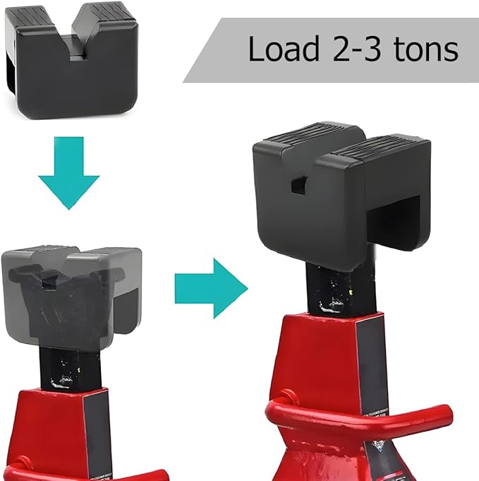 BELOMI Jack Stand Pads, 4 Pcs 3 Ton Jack Pad Adapter, Universal Rubber Slotted Frame Rail Pinch Welds Protector Pad for Jack Stand Support Lift, Car Accessories for Sedan, SUV and More