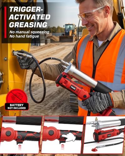 Cordless Grease Gun Compatible with Mil-wau-kee18V Battery, 2-in-1 Design