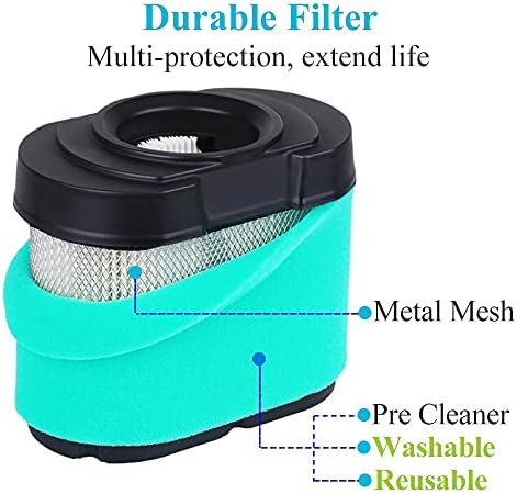 HOODELL 792105 Air Filter 696854 Oil Filter Kit Compatible with 407777 445877 Engine John Deere D170 Z425 Lawn Mower, Replace MIU11515 Air Filter