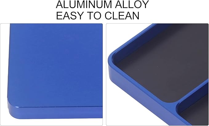 Fdit Aluminum Alloy Magnetic Parts Tray Set, Easy Cleaning Screws Holder Tool for DIY Projects