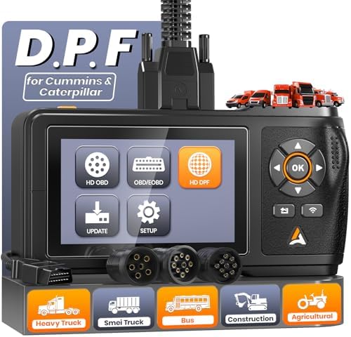 ANCEL HD430 Heavy Duty Truck Scanner, DPF Reset & Forced Regeneration for Cummins & Caterpillar Engine, Full System HDOBD Diesel Scanner OBD2 Diagnostic Scan Tool Code Reader for Diesel Trucks & Cars