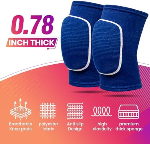 Volleyball Knee Pads,Knee Pads for Women,Men,Kids,Girls,Knee Brace for Basketball Volleyball Football Dance Yoga Tennis Running Cycling Workout Climbing (Blue, Small)