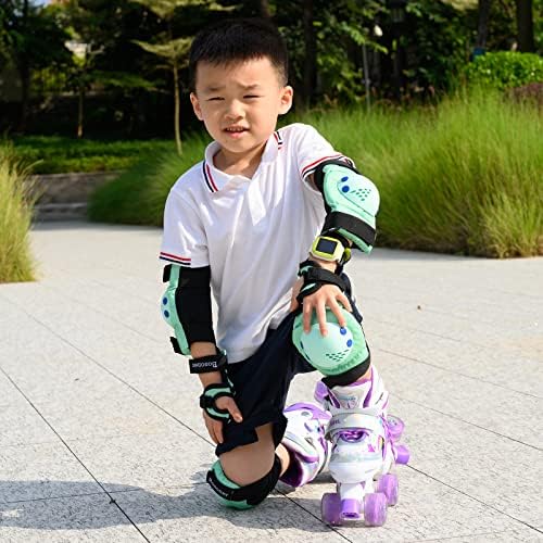 BOSONER Kids/Youth Knee Pad Elbow Pads for Roller Skates Cycling BMX Bike Skateboard Inline Rollerblading, Skating Skatings Scooter Riding Sports
