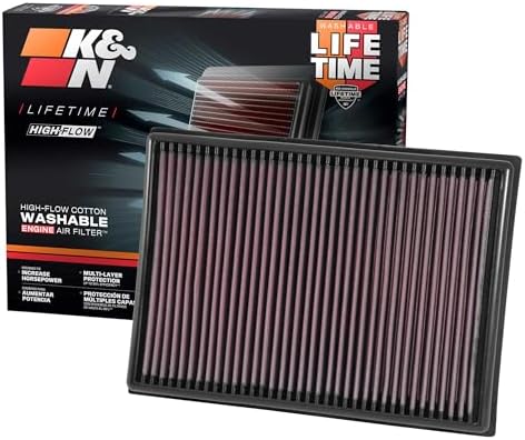 K&N High-Flow Original Lifetime Engine Air Filter: Increase Power: Premium, Washable: Compatible with 2010-2024 Toyota/Lexus: GX460, 4Runner, FJ, Land Cruiser, Prado, 33-2438