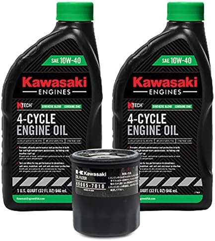10W-40 Kawasaki Oil Change Kit, (1) 49065-7010 Oil Filter & (2) 99969-6296 Quarts Of Oil