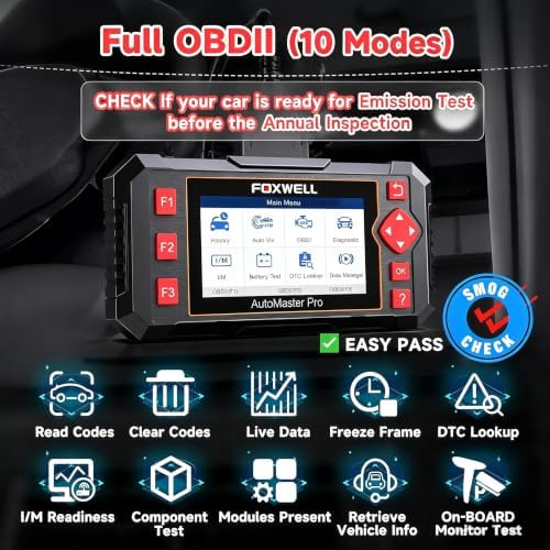 FOXWELL OBD2 Scanner Diagnostic Tool NT604, ABS/SRS/Transmission/Check Engine Code Reader for Cars and Trucks, 2026 diagnostic scanner for all vehicles, EN/ES Ver., Lifetime Update, Live Data, AutoVIN