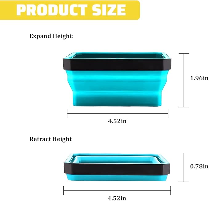 Collapsible Magnetic Car Parts Tray, Foldable Silicone Tool Tray with Magnetic Base, Double-Side Magnet Bowl for Auto Bolts, Screws, Nuts, Small Metal Parts, Universal Fit (Sky Blue)