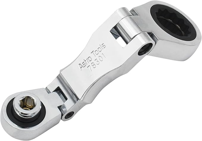 Astro Tools 78301 Stubby Ratcheting Flex Head Double Box End Wrench for Nano Sockets