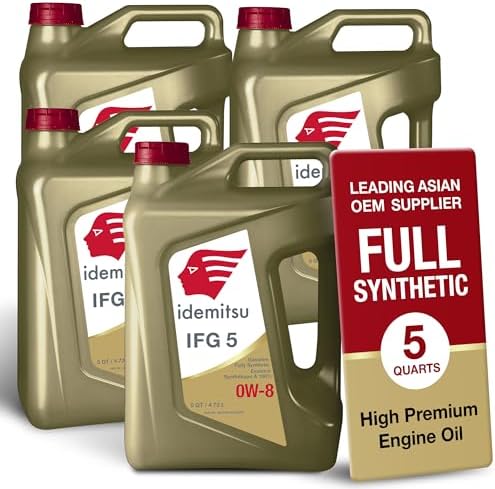 Idemitsu IFG 5 0W-8 Full Synthetic Engine Oil – 5 Qt, Case of 4