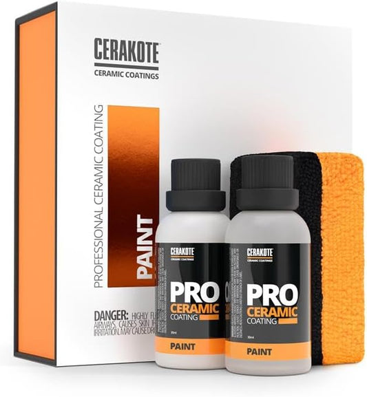 Cerakote® Professional Ceramic Coating for Cars – High Gloss Professional Grade Paint Protection Kit, Ultra Hydrophobic, UV & Chemical Resistant, Easy Application, 500 Wash Longevity, (2) 30ml Bottles