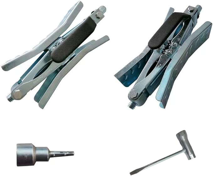Camper Wheel Chock, Heavy Duty Rotatable X Shaped Stabilizer for RV Trailer (Drill Adjusted), 2 Sets of Tire Lock Chocks (Patented)
