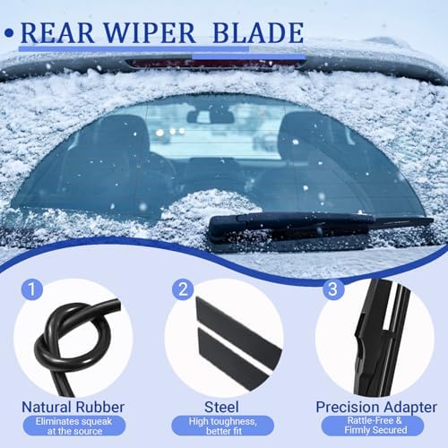 KAIYI 12" Rear Wiper Blade Compatible with Chevrolet Equinox 2022 2023