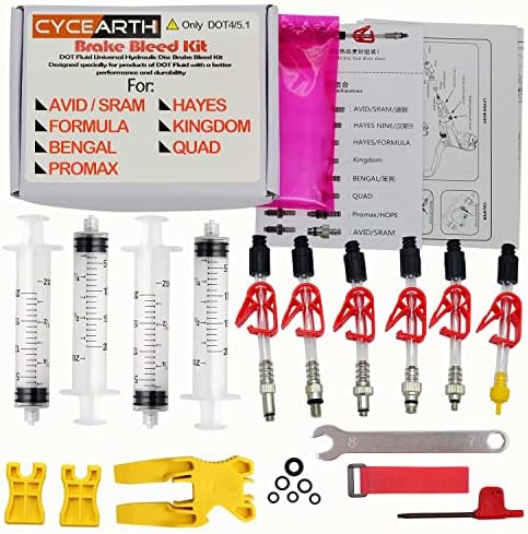 Bicycle Brake DOT Oil Bleed Kit for Avid Sram Code5 Code R Juicy Ultimate Elixir Formula Hayes Bngal Hope Quad Hydraulic Disc Tools