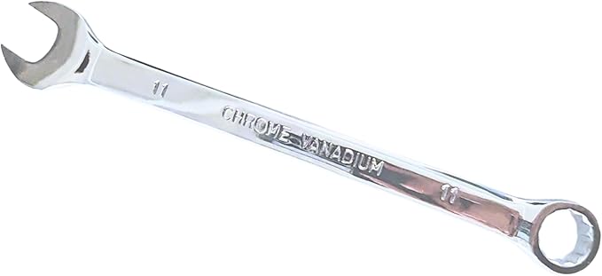 11mm Combination Wrench, Professional Grade Chrome Vanadium Steel (CR-V) Socket Mechanic Hand Tool, 12-Point Box-end, Perfect for Auto Repair, Household, Car, Truck Emergency (11mm)