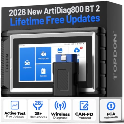 TOPDON AD800BT 2 OBD2 Scanner, Bidirectional Scan Tool, 28+ Reset Services