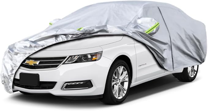 Koukou 6 Layers Car Cover Custom Fit Chevy Impala from 1999 to 2025, Waterproof All Weather for Automobiles, Sun Rain Dust Snow Protection. (Ships from US Warehouse, Arrive Within 3-7 Days)