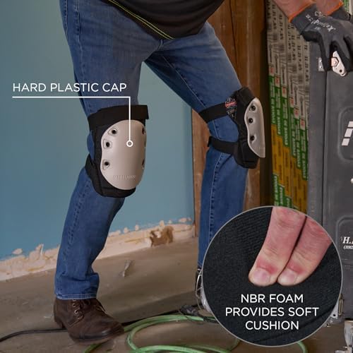 Ergodyne ProFlex 315HL Textured Cap Knee Pads, Hook & Loop Closure