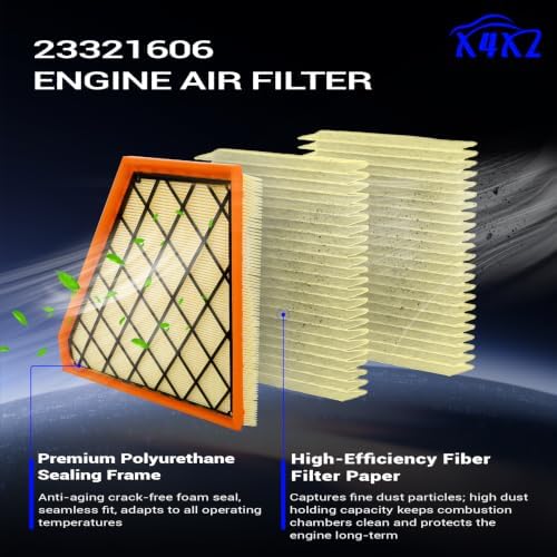2PCS Engine Air Filter Kit for Chevy GMC Buick Replace# A3212C 23321606
