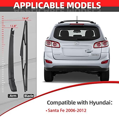 Rear Wiper Blade and Arm Set for Hyundai Santa Fe 2006-2012