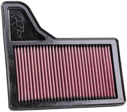 K&N High-Flow Original Lifetime Engine Air Filter: Increase Power: Premium, Washable: Compatible with 2015-2023 FORD: Mustang, Mustang GT, 33-5029