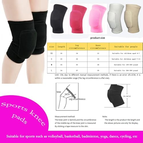 Anti slip sponge, soft and breathable men's, women's, girls', and children's White knee pads suitable for sports scenes such as volleyball, football, dance, yoga, wrestling, running, cycling, etc (White, Small)