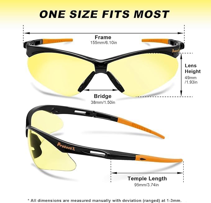 ProtectX Safety Glasses for Men & Women, Safety Sunglasses