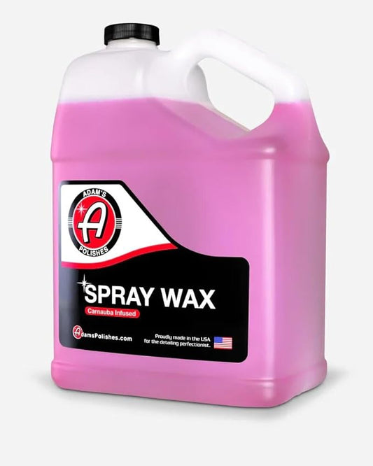 Adam's Polishes Spray Wax Gallon - Premium Infused Carnauba Car Wax Spray For Shine, Polish & Top Coat Paint Protection | Car Wash Enhancer & Clay Bar Lubricant | Car Boat Motorcycle RV Detailing