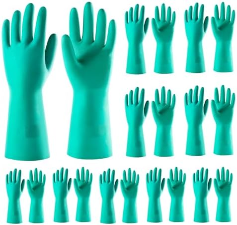 ThxToms 10 Pairs Nitrile Chemical Resistant Gloves, Latex Rubber Free, S