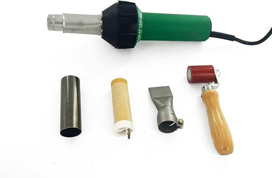 110V 1600W Hot Air Plastic Welding Gun Kit – Variable Temp 0–650°C Heat Gun, Roofing & Hot Air Plastic Welder with Nozzles and Silicone Roller