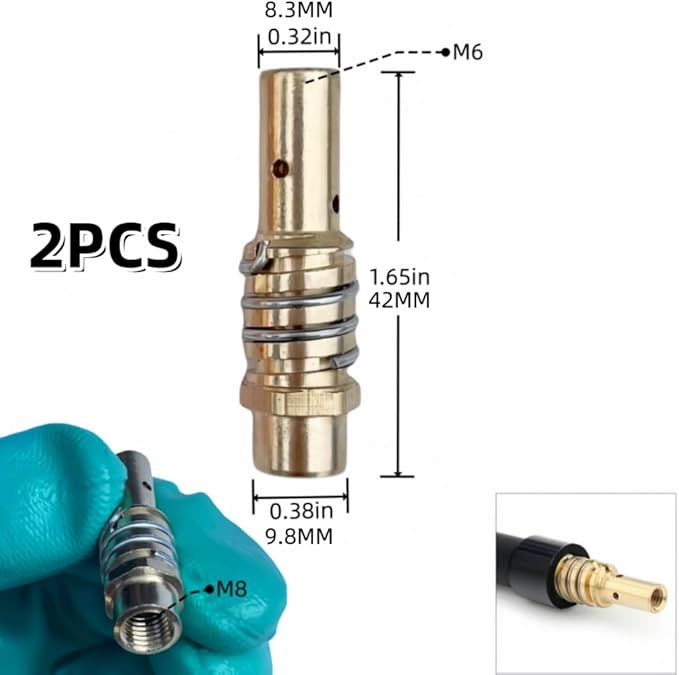14pcs Mig Welding Nozzle Tips .035" with Non-Stick Coating; Ceramic Welding Nozzle Contact Tips Replacement MB15 15AK MIG Welder Accessories,Compatible with 15AK Welding Gun Toch (coated .035" Kit)