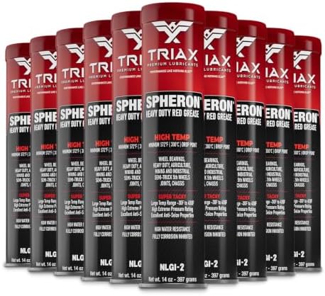 TRIAX Spheron High Temp Wheel Bearing Grease, Tacky Lithium Complex, Heavy Duty Waterproof (14 Oz Tube - 10 Pack)