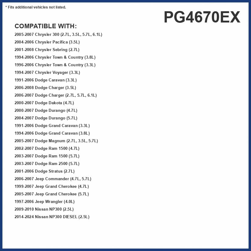 Premium Guard Extended Life Oil Filter up to 10k Miles PG4670EX | Fits 2009-2024 Nissan NP300, 2003-2007 Dodge Ram 1500, Ram 2500, 2001-2008 Chrysler Sebring, 2005-2007 300